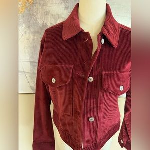 ABERCOMBIE & FITCH RED CORDORAY JACKET